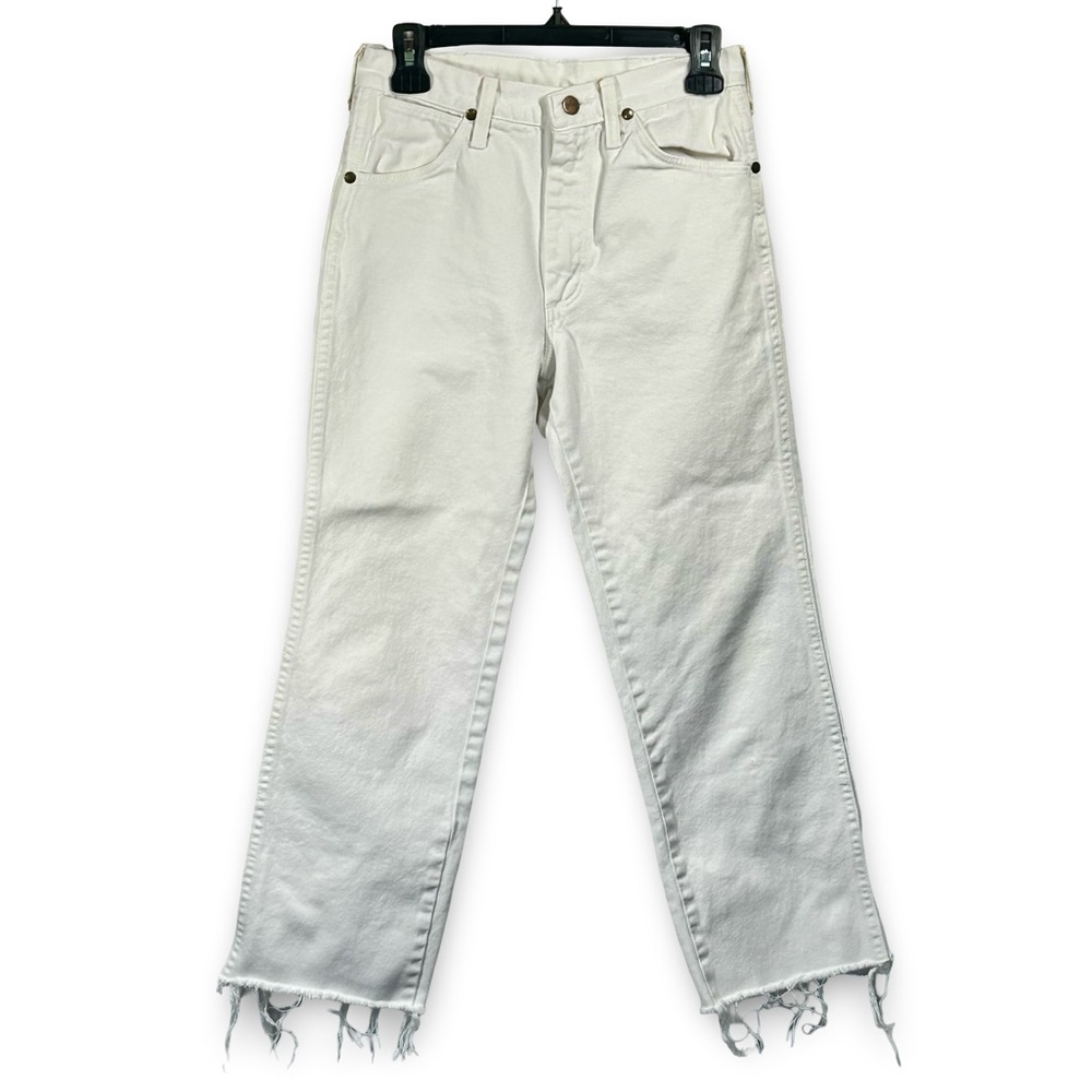 Wrangler Vintage Cropped Raw Hem Straight Jeans Size 29 Country Western 90s
